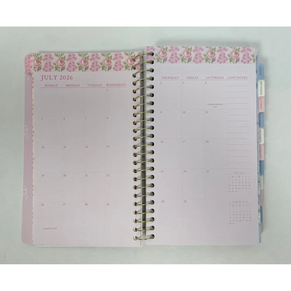 LoveShackFancy x Target Weekly Monthly Student School Planner Rosette Ditsy Blue